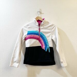 Obermeyer Girls Rainbow Fleece Half Zip Sweater Size XL White Black
